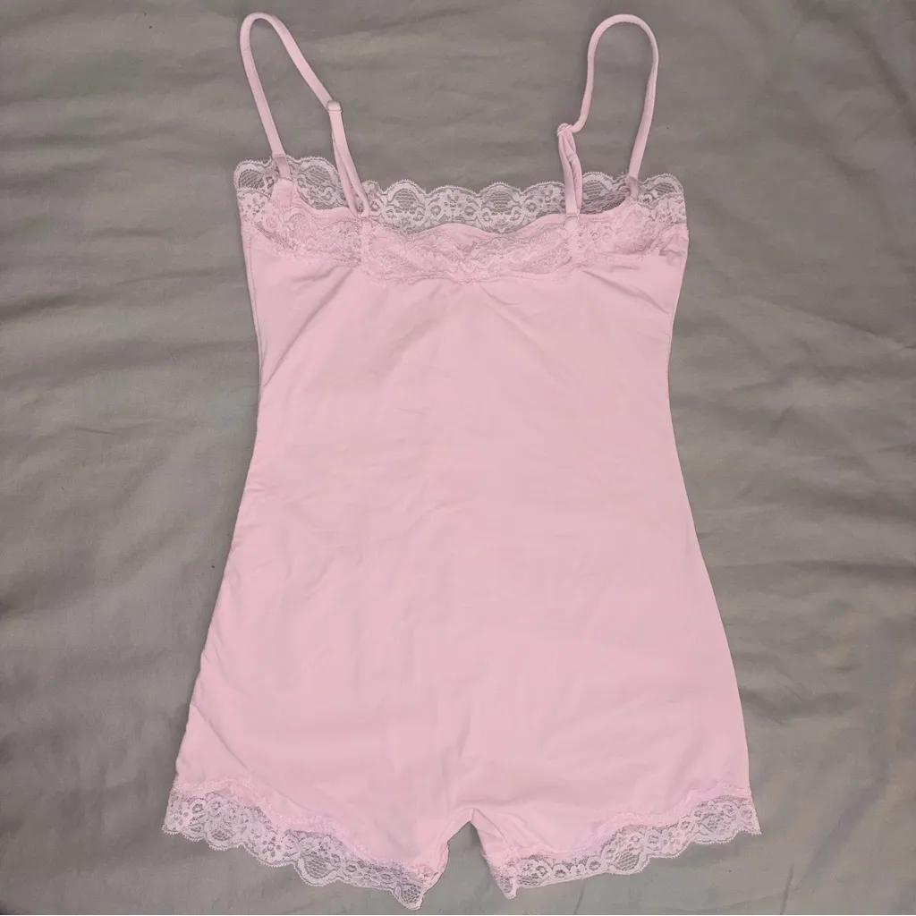 Katchme Lace Trim Romper Baby Pink Onesie, From TikTok Shop - Image 9