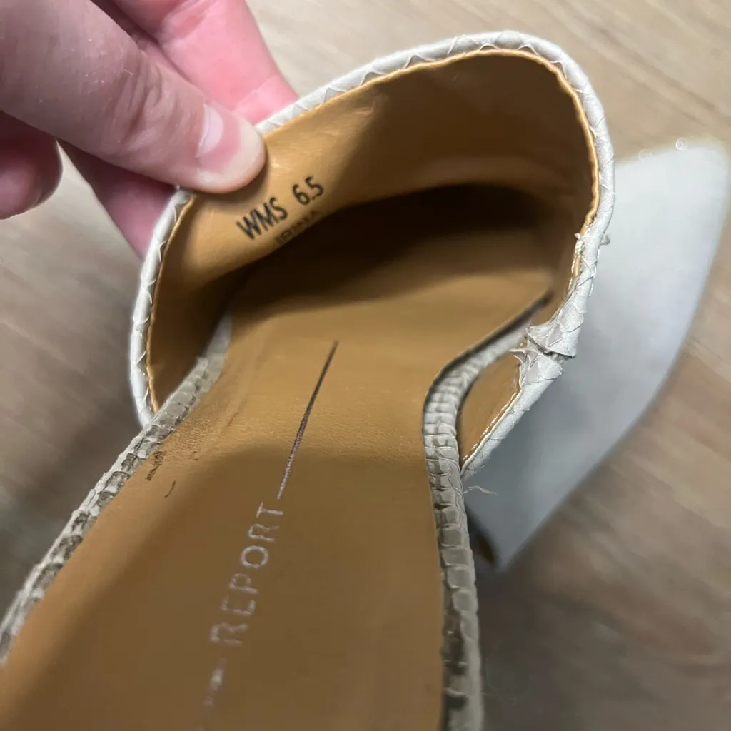 Report Irina Studded Elegant Cream Mule Flats Size 6.5 - Image 6