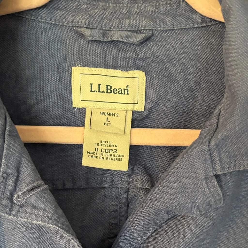 L.L. Bean Women's Navy Utility Jacket Size Large Blue - Image 2