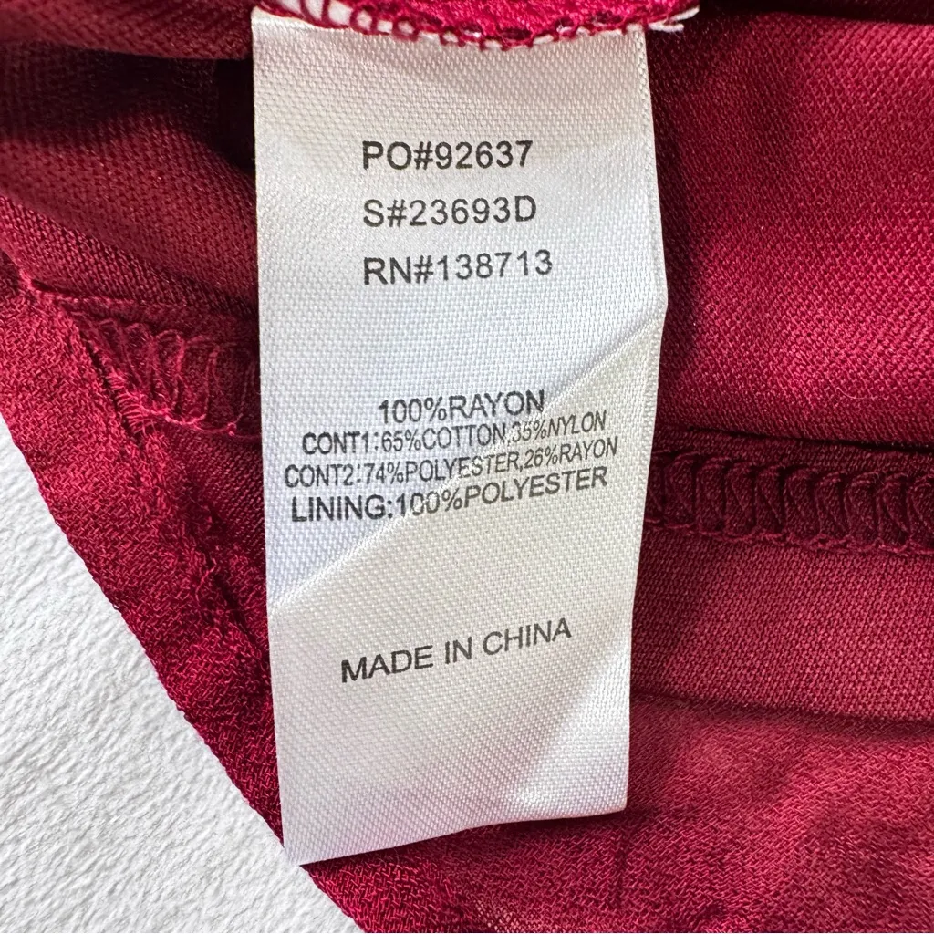 Burgundy Party Dress Lace Inlay Flutter Sleeve Whimsigoth Fairy Doe & Rae Small - Image 4