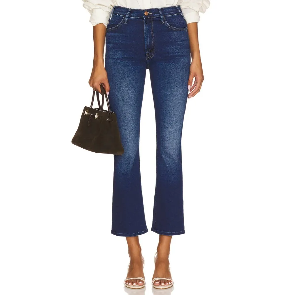 NWT Mother Hustler Ankle in Taking Chances High Rise Boot Crop Stretch Jeans 25 Blue - Image 8