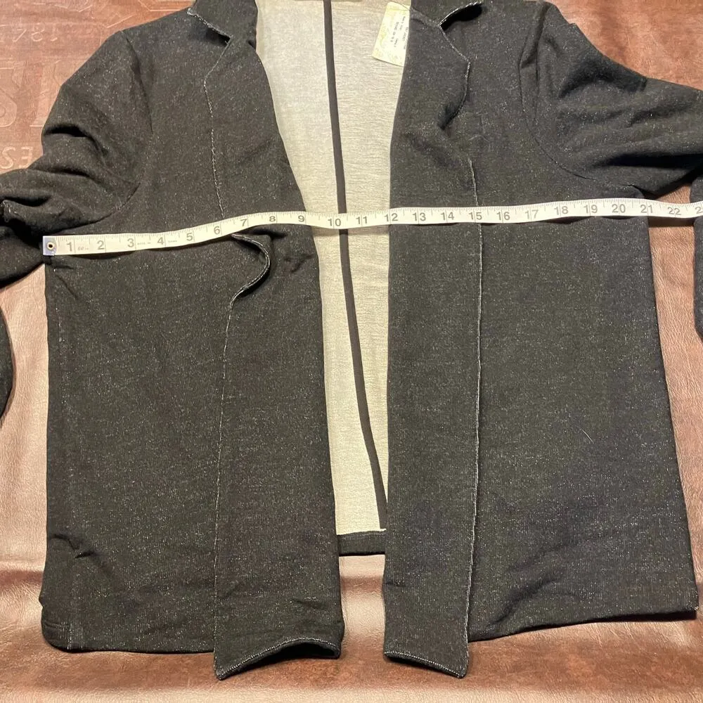 New Peruvian Connection Charcaol Chatham Knit Jacket Womens XL Soft Classic Open - Image 15