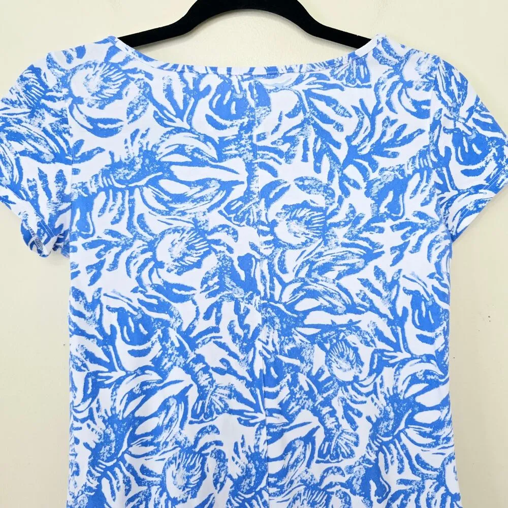 Lilly Pulitzer Short Sleeve Marlowe Dress On a Roll Lobster Blue Women Size XS - Image 6