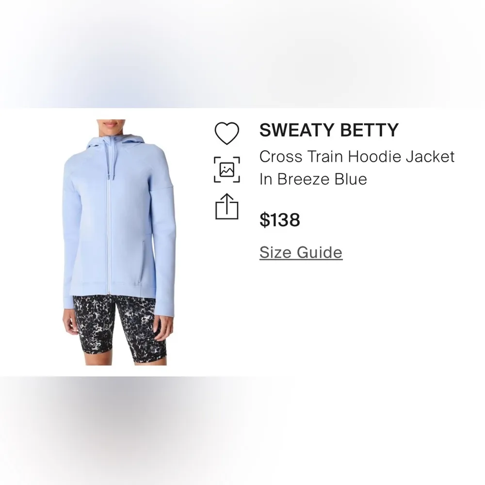 Sweaty Betty cross train hoodie jacket women’s s - Image 4