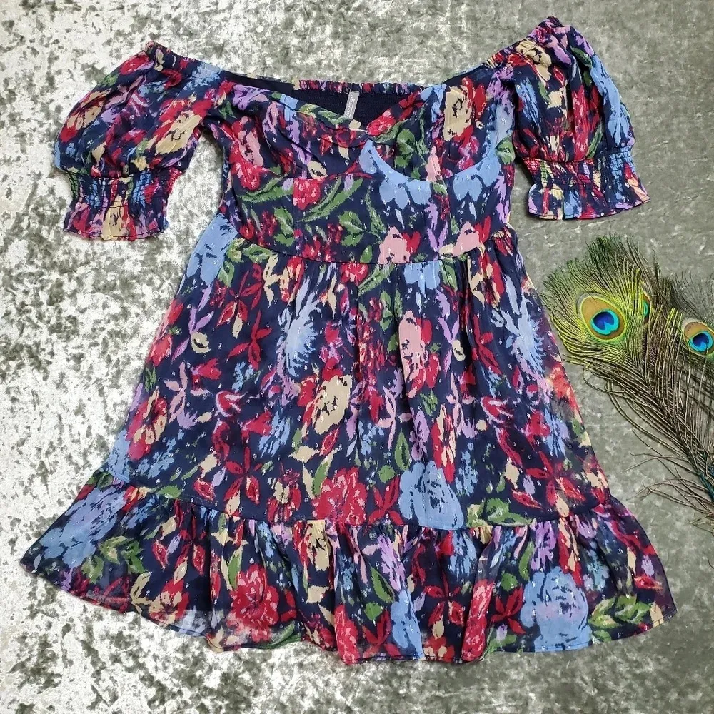 Urban Outfitters Off The Shoulder Floral Dress - Image 2