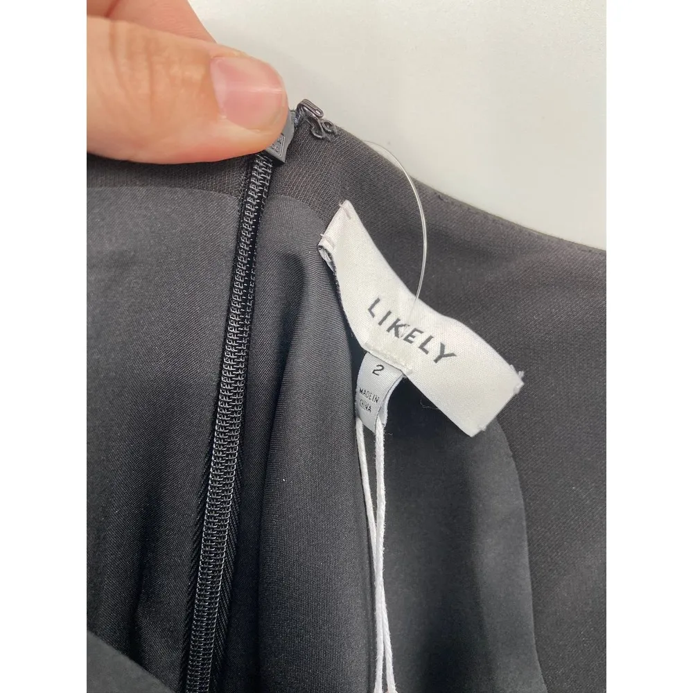 Likely Midi Fina Black One Shoulder Mermaid Cocktail Dress Size 2 NWT - Image 4