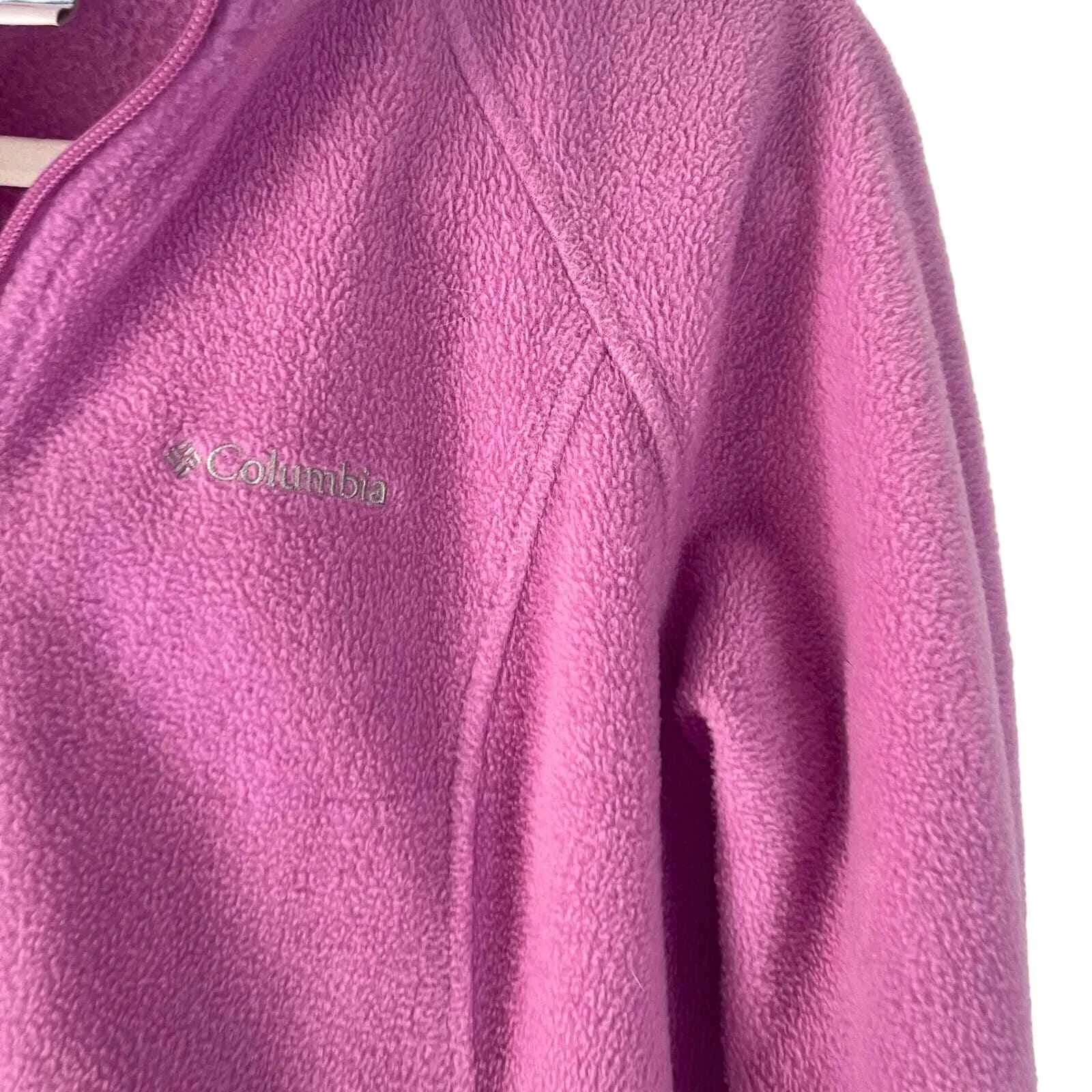 Columbia Sportwear Women's Size Large Pink Purple Full Zip Fleece‎ Sweater - Image 5