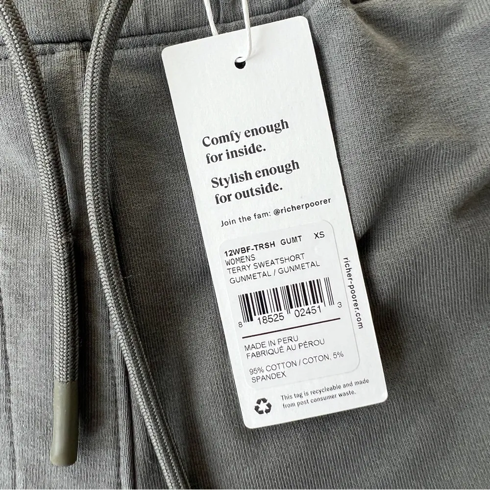 NWT Richer Poorer Women's Stretch Terry Sweatshort - Gunmetal / XS - Image 4