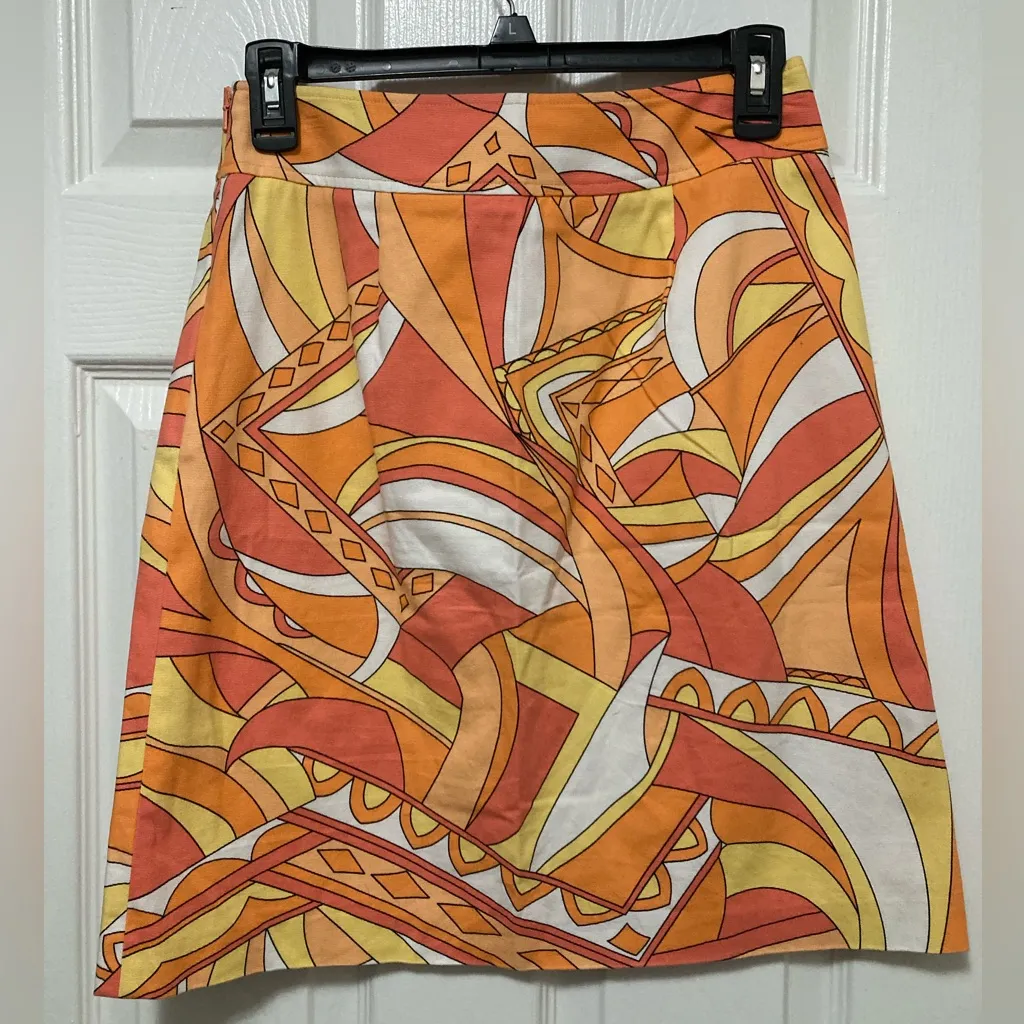 Talbots Orange Psychedelic Print Mini Skirt - Image 7