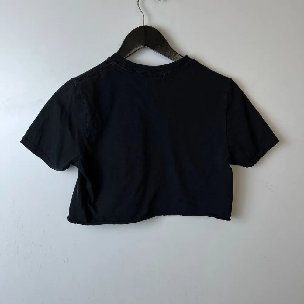 Zodiac Signs T Shirt Womens Black Extra Small XS Crop Top Graphic Tee - Image 3