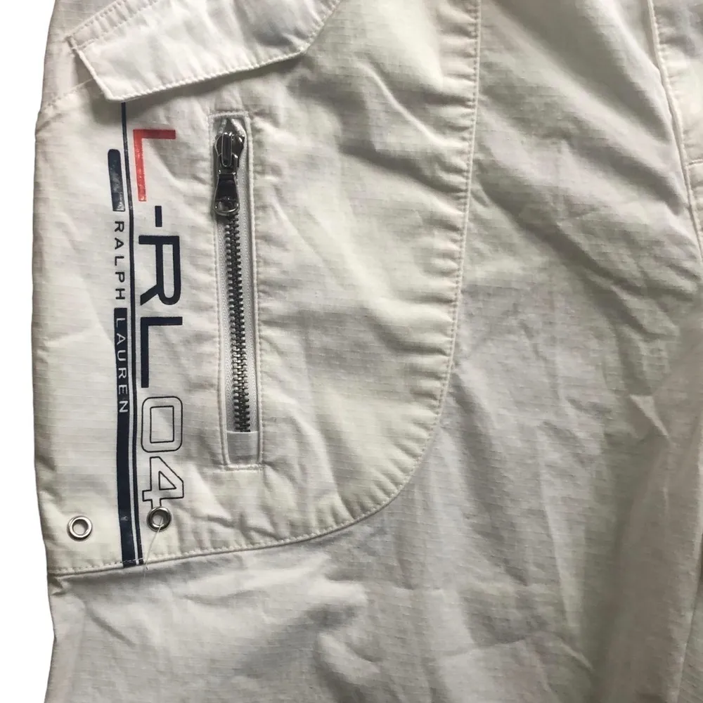 VTG  Active White Logo Cotton Blend Capri Crop Pant Pockets Sz. 6X18 - Image 2