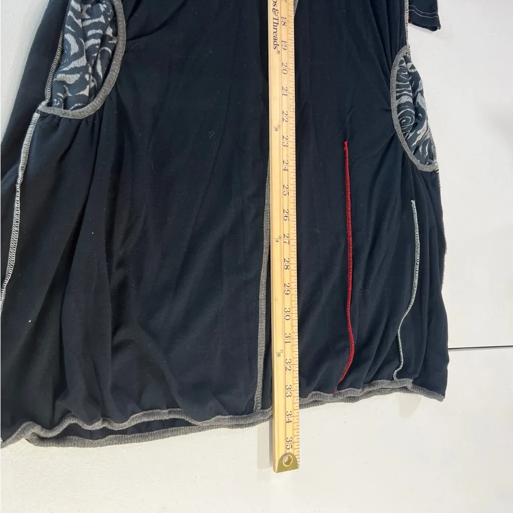 Dzhavael Couture Seamed Floral Patchwork Long Sleeve Cowl Neck Dress Lagenlook M Black Size M - Image 14