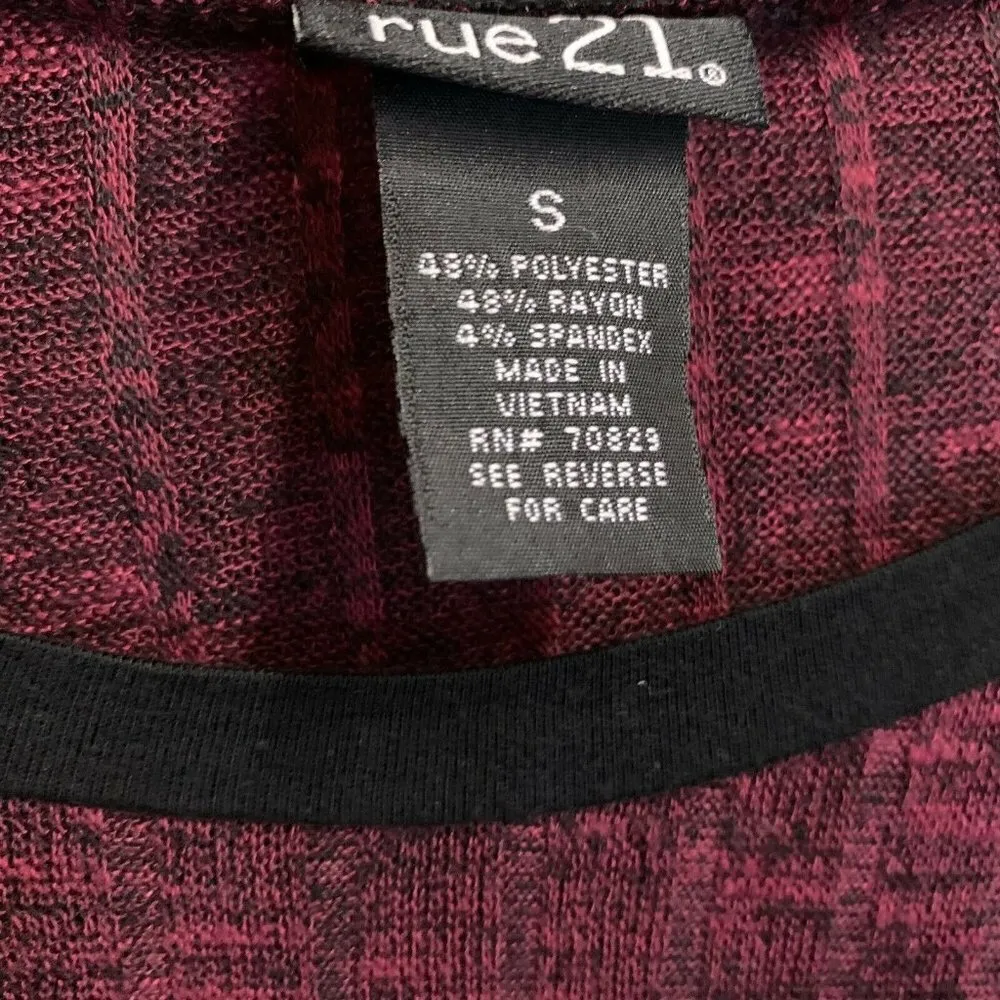 rue21 Womens Multicolor Ribbed Top Blouse - Image 3