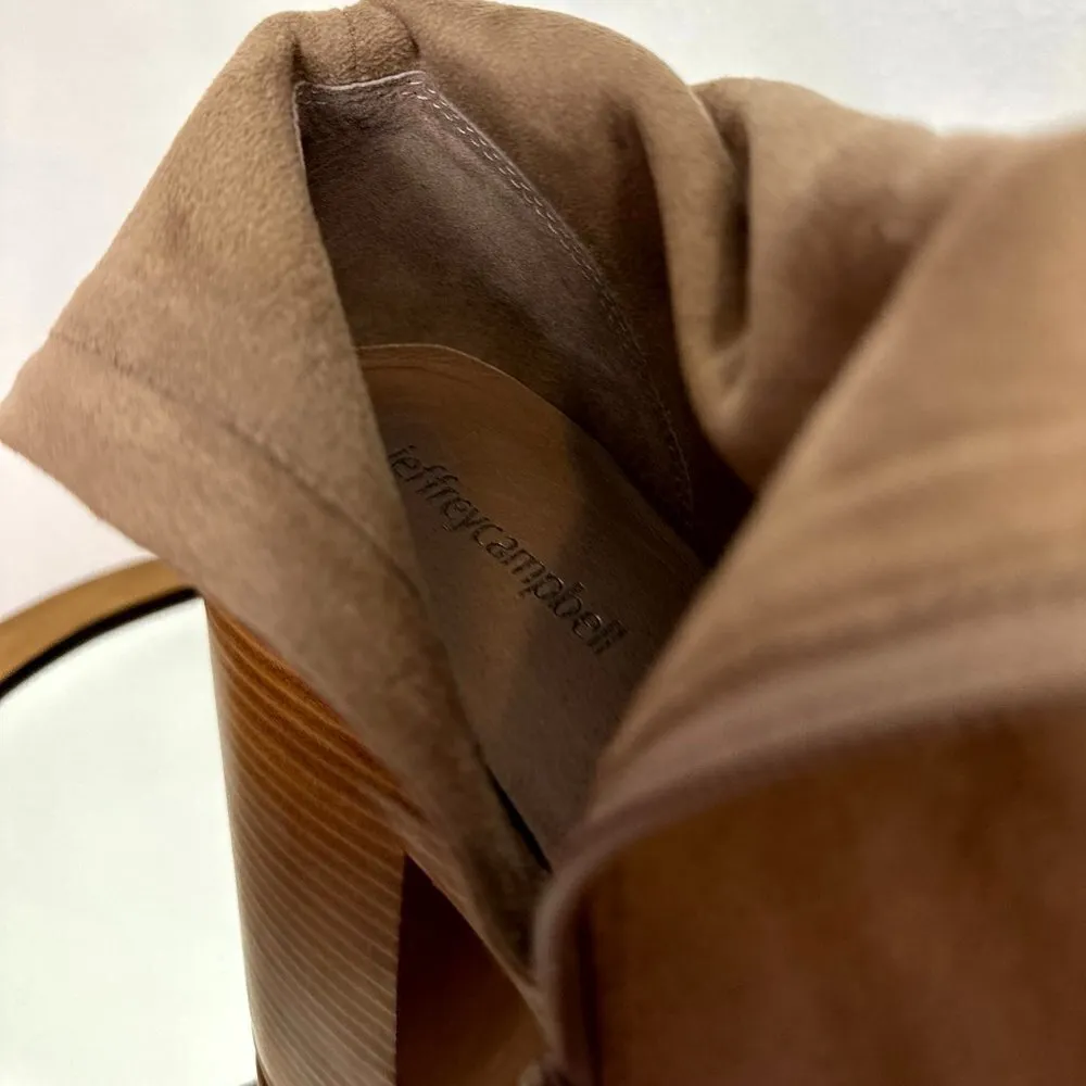 JEFFREY CAMPBELL Mexique Platform Bootie in Taupe Suede Tan Size US 9.5 - Image 8