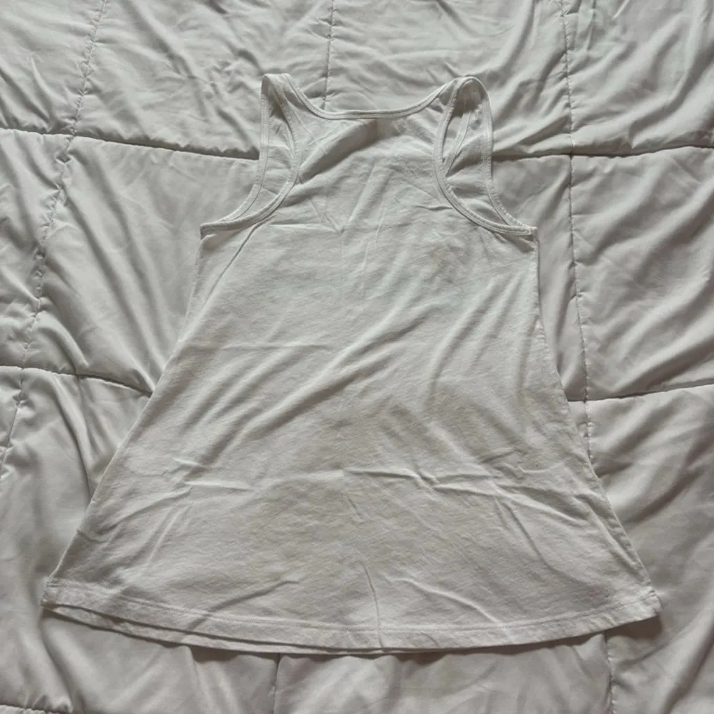 Aruba Tank Top Womans Size Small White Blue Breathable Scoop Neck Travel Resort - Image 7