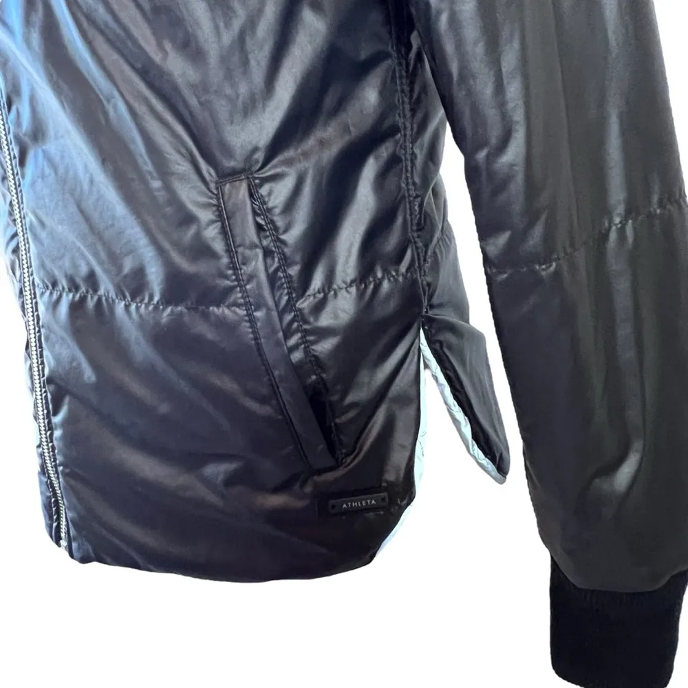 Athleta  Reflective Reversible Quilted Flash Bomber Jacket - Image 12