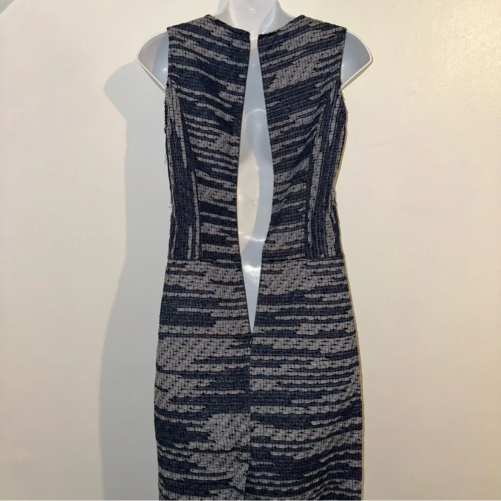 DEREK LAM Striped Jaquard Knee-Length Sheath pencil Dress Size 0 Silk Lined 🆕 - Image 10