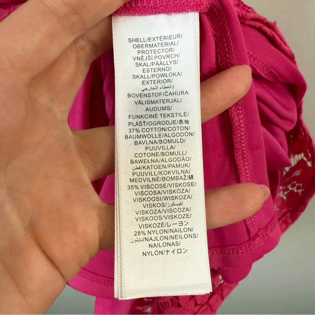 Adrianna Papell Sleeveless Lace Tuxedo Dress Petunia Pink 12 - Image 7