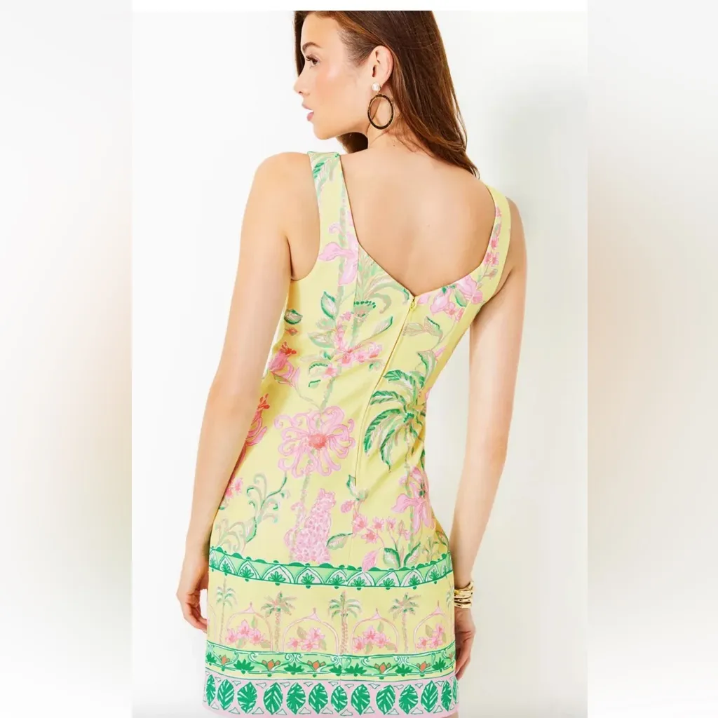 Lilly Pulitzer Del Ray Stretch Shift Dress in Finch‎ Yellow, size XS - Image 4