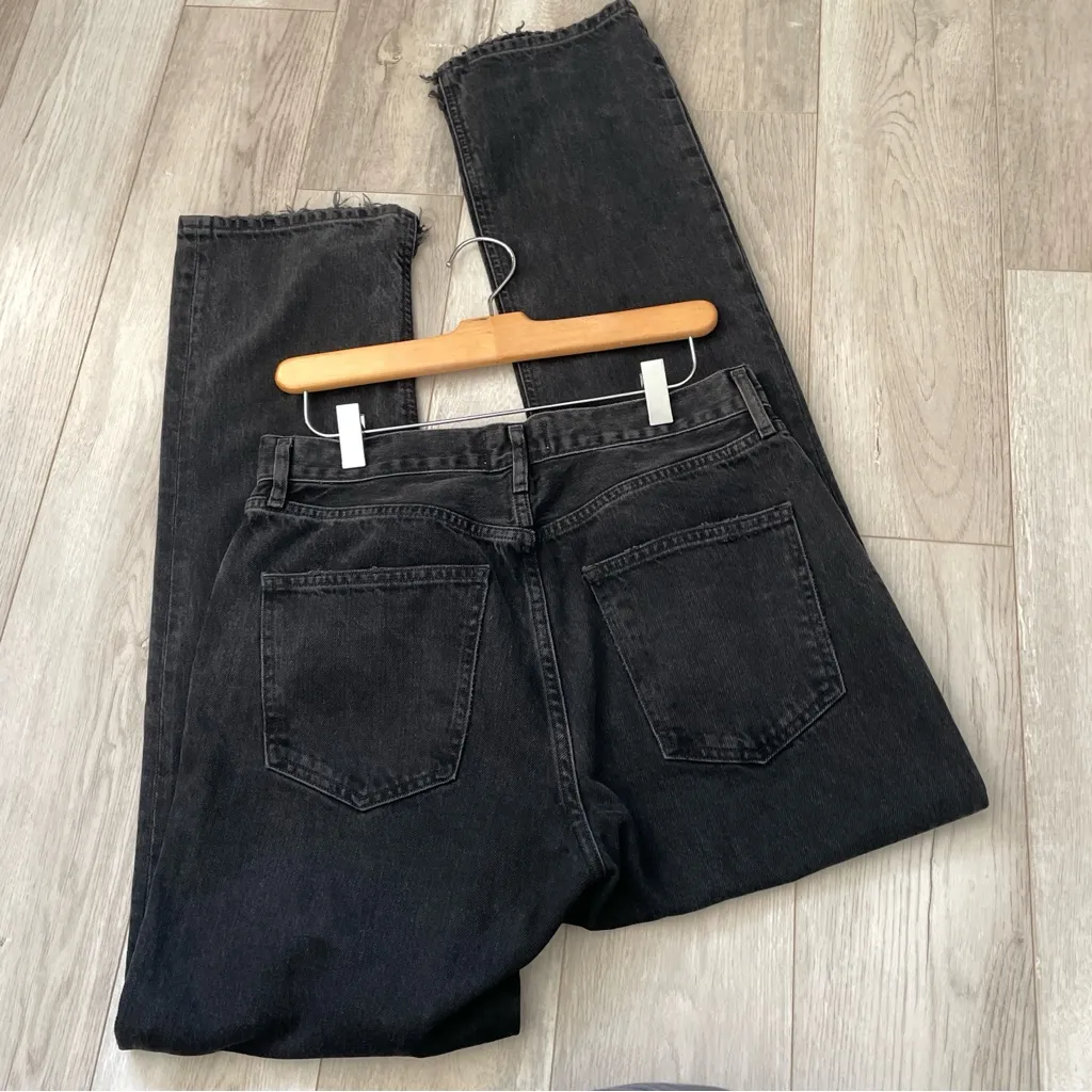 Agolde Lana Jeans straight leg womens Black (size 27) classic minimalist casual - Image 7