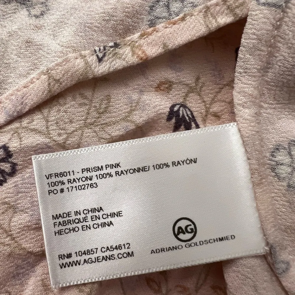 AG Adriano Goldschmied Gia Slip Dress Cowl neck Asymmetrical floral Prism Pink - Image 6