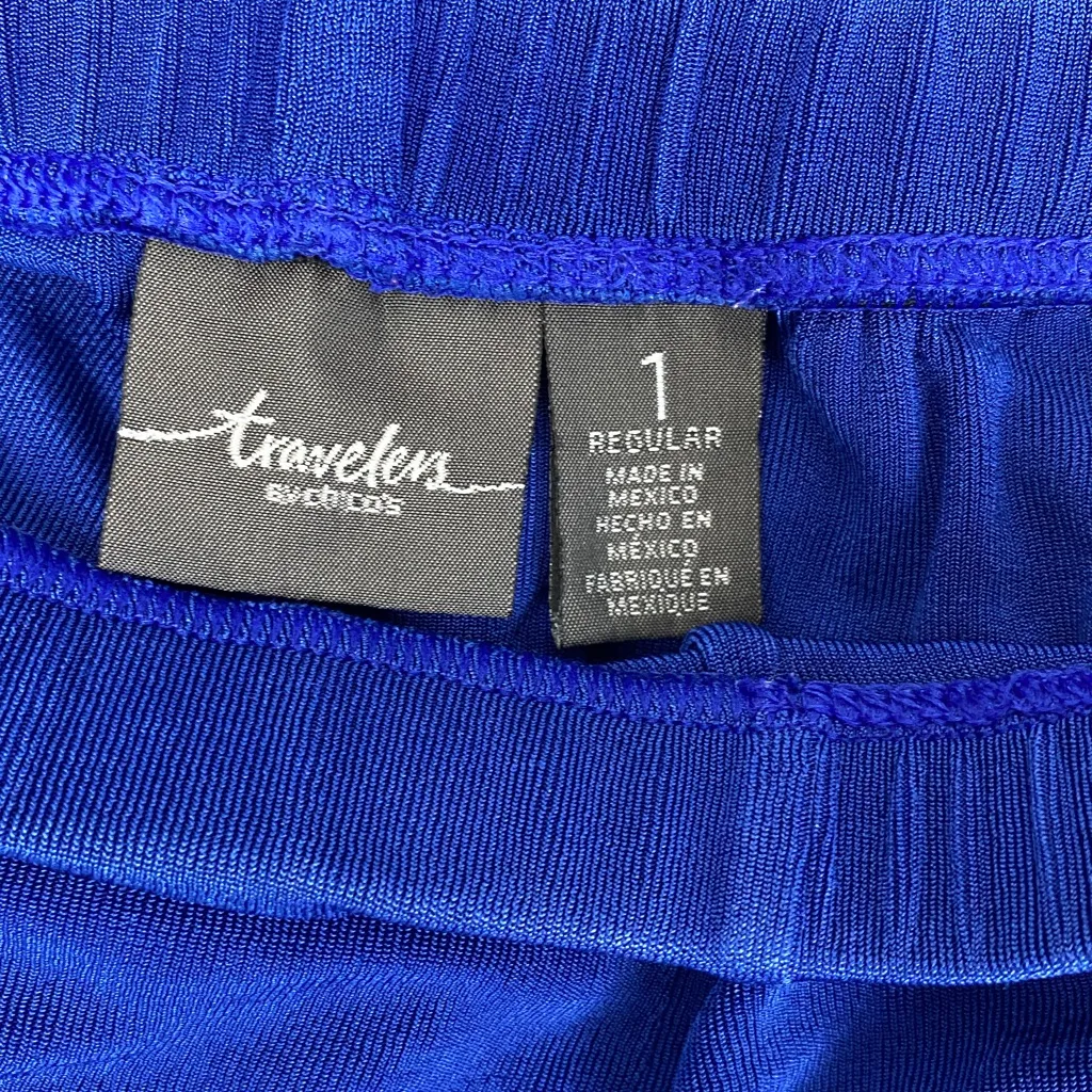 Chico’s Travelers Blue Elastic Waistband Basic Pants 1 M - Image 3