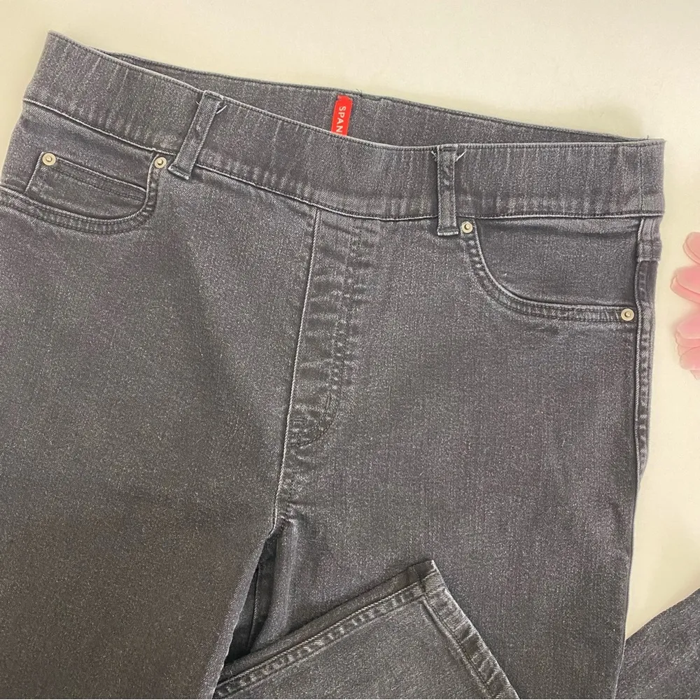 SPANX Ankle High Rise Skinny Jeans: Black - Image 7