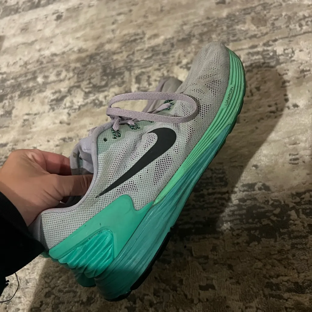 Nike Gray Lunarglide Sneakers Size 7 US - Image 5