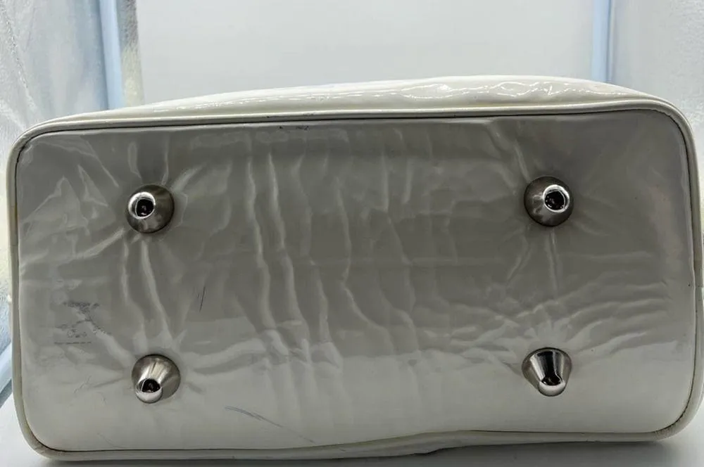 Giuseppe Zanotti white and black patent leather purse-has stains see description - Image 5