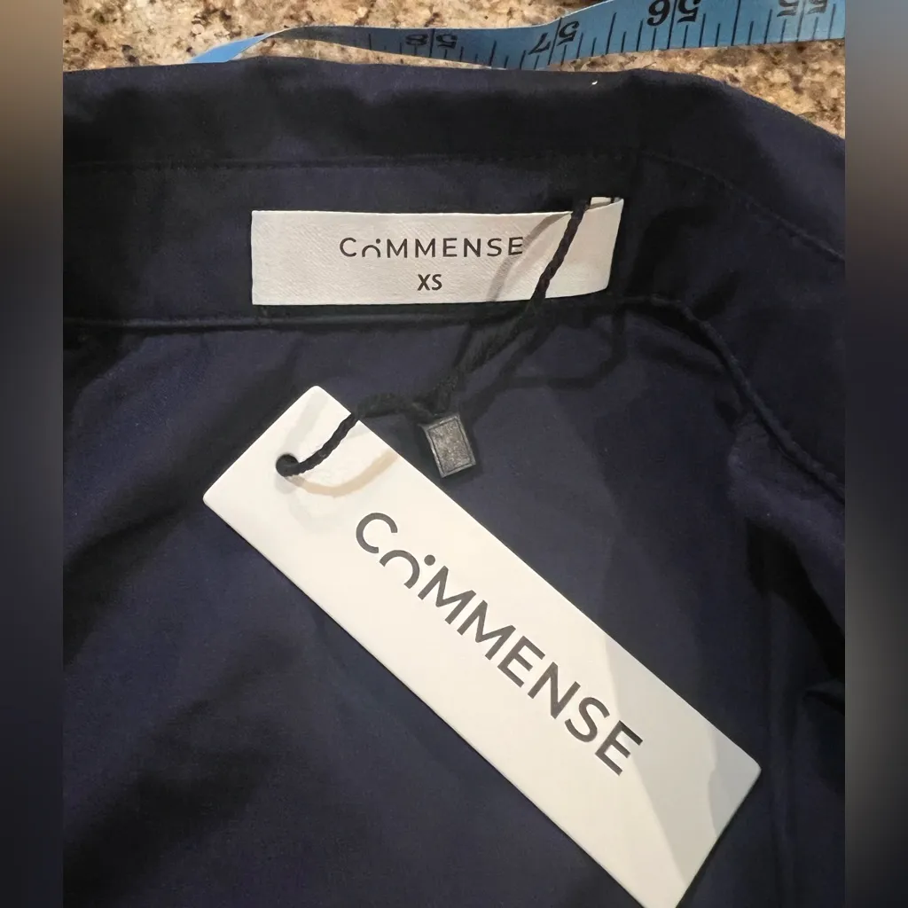 COMMENSE Contrast Trim Belted Pleated Shirt Dress COLOR - Image 8