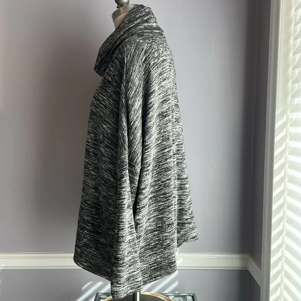 Primark gray marled heather cowl neck batwing sleeve boxy sweater top Size M - Image 4