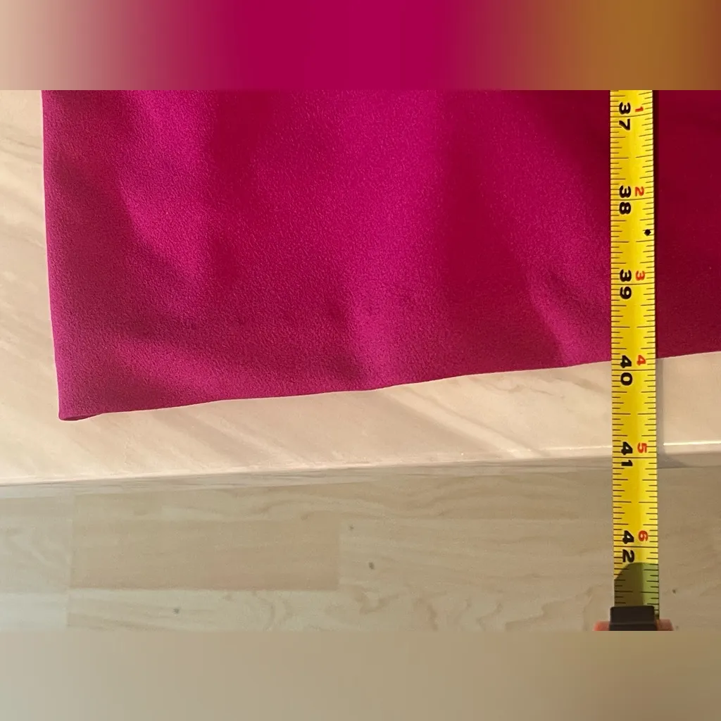 Jessica Howard Woman 22W Magenta Shift Dress Ruffle Sleeves Gold Zip Back NWT - Image 9