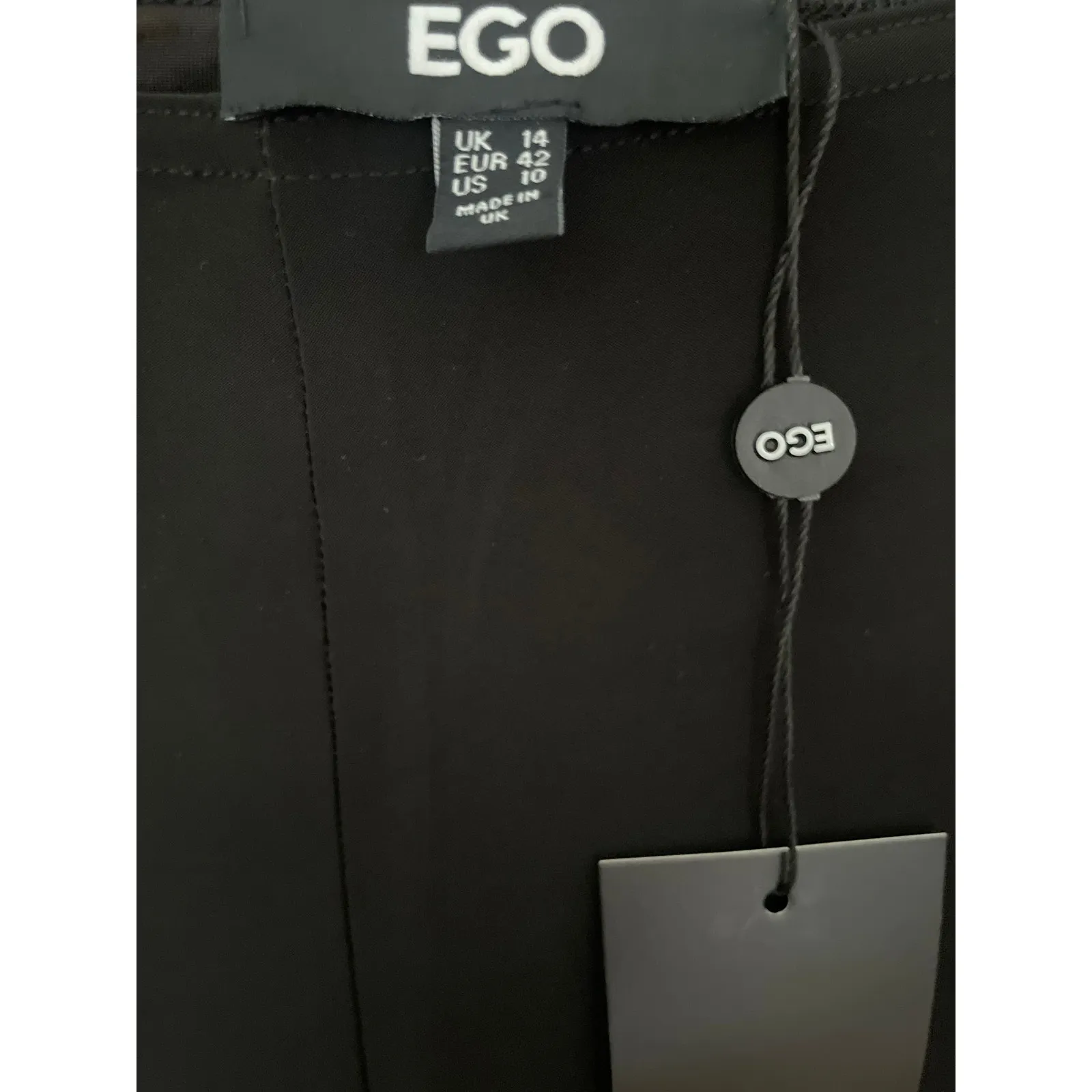 EGO Mesh Flared Pants Split Leg One Sheer Black High Rise NWT Sz 10 M High Rise - Image 3