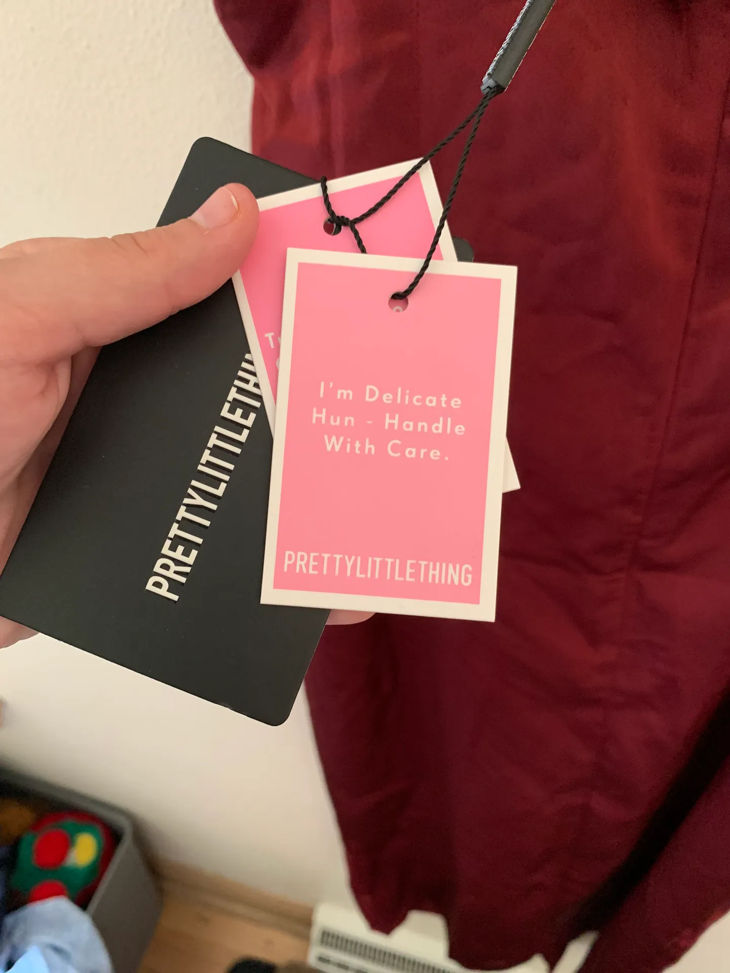 Burgundy Silky/ Satin Dress - Image 9