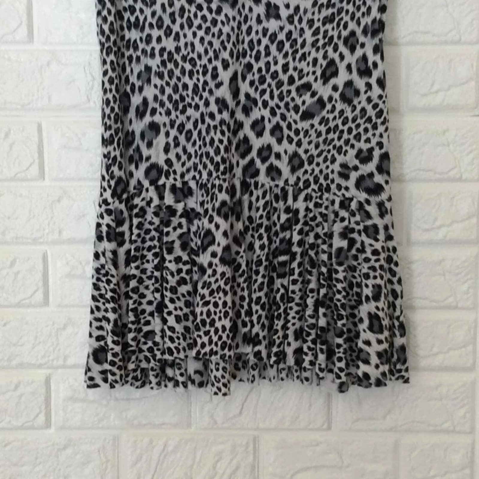 Rebecca Taylor snow leopard cap sleeve peplum top stretchy‎ women's size S - Image 3