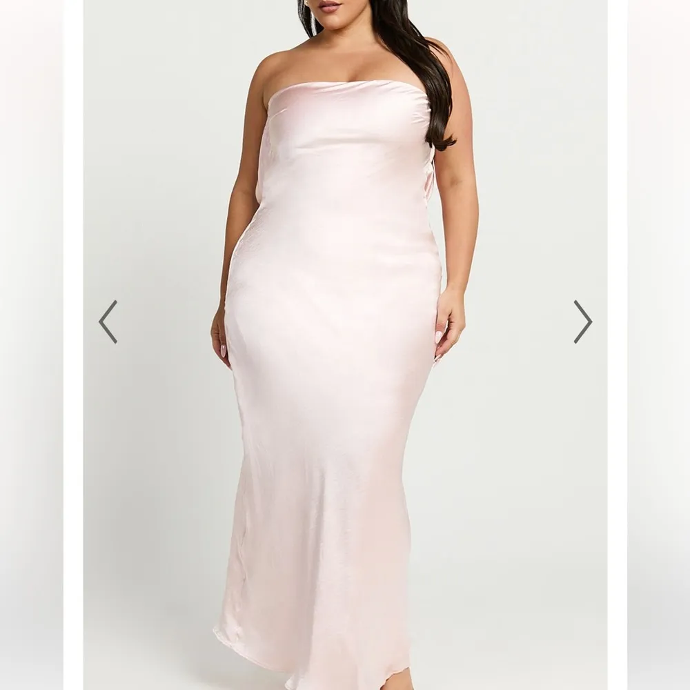 Showpo Charlita Strapless Cowl Back Satin Maxi Dress Women’s Sz 16 NWT Pink - Image 2