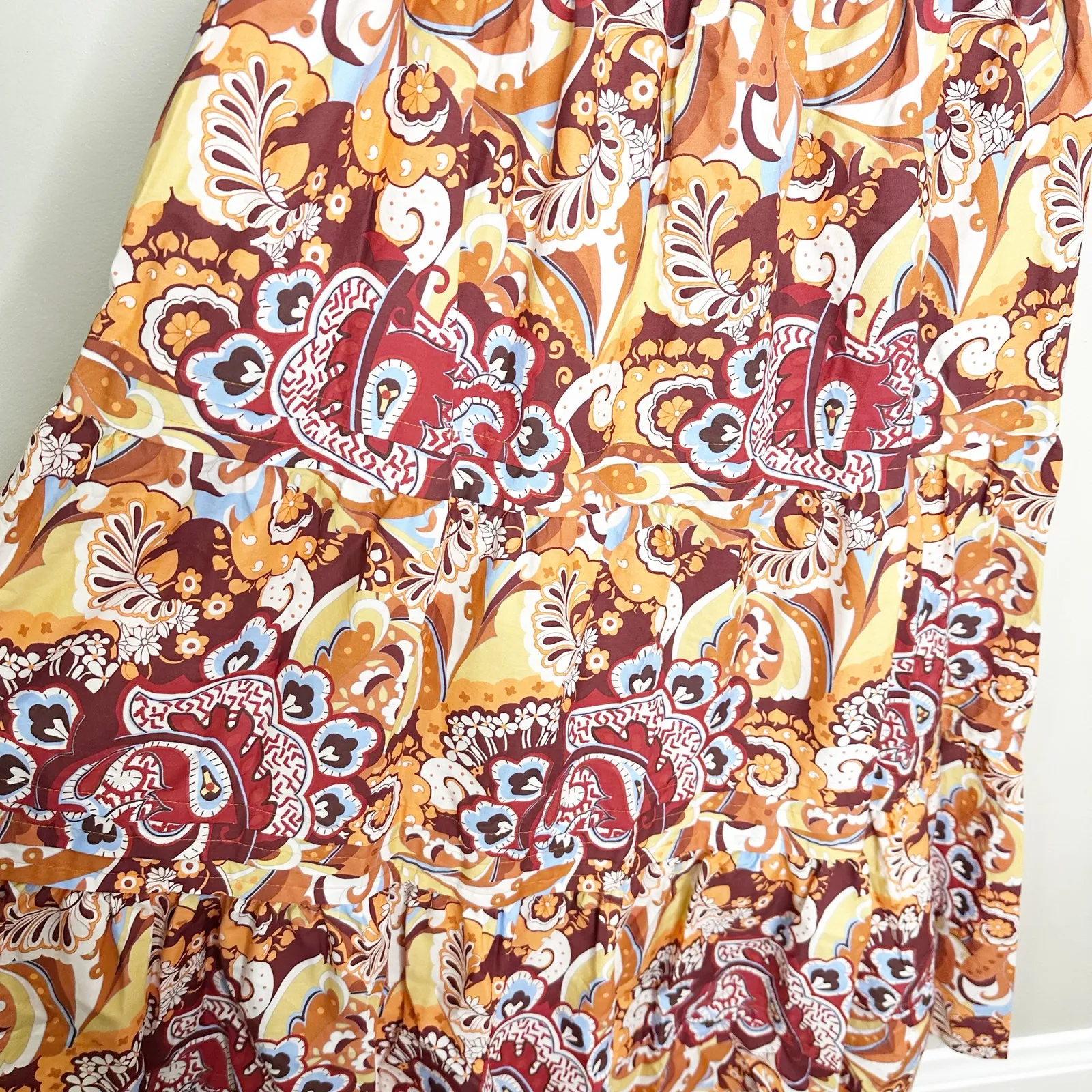 Anthropologie Somerset Maxi Dress in Bronze Paisley Print Medium - Image 7