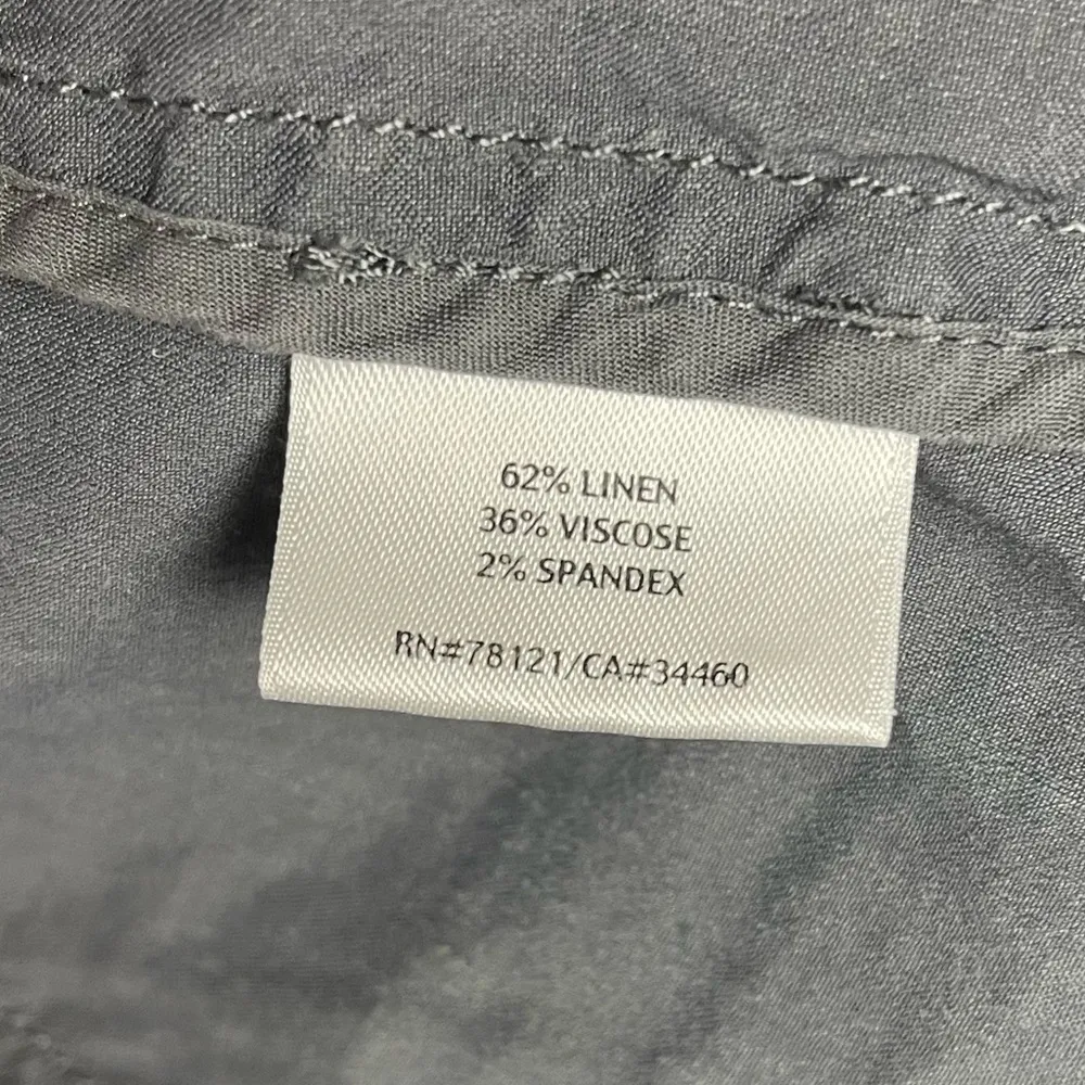 Eileen Fisher Blazer Women's Small Grey Linen Cardigan Front Pockets Stretch - Image 6