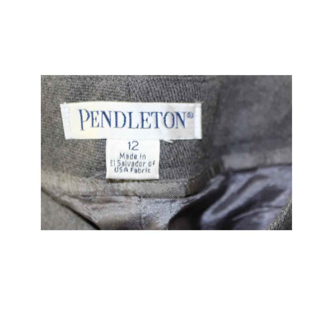 Vintage Pendleton Pants Womens 12‎ Gray Straight Leg Virgin Wool - Image 3
