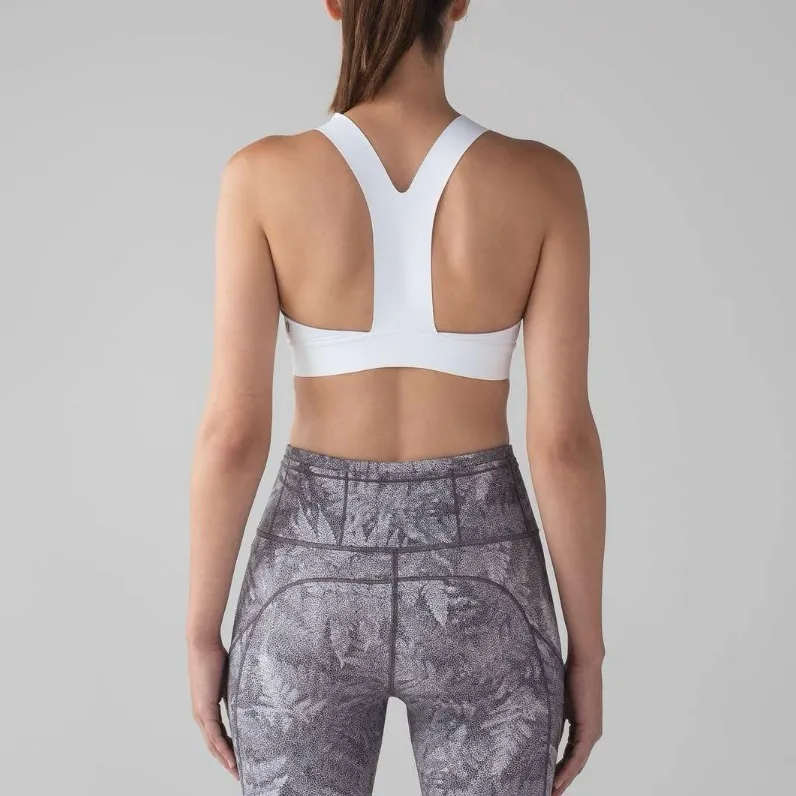Lululemon Fast & Free Sports Bra White Padded Racerback Y Back No size dot - Image 2