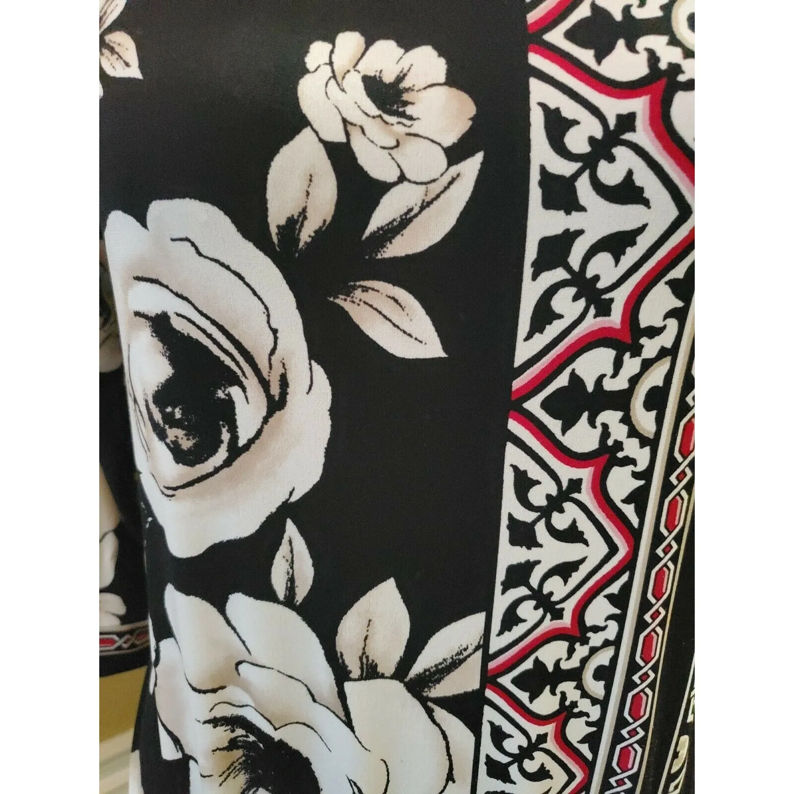 White House Black Market Medium Floral Scroll Tunic Top Mini Dress Boho - Image 3