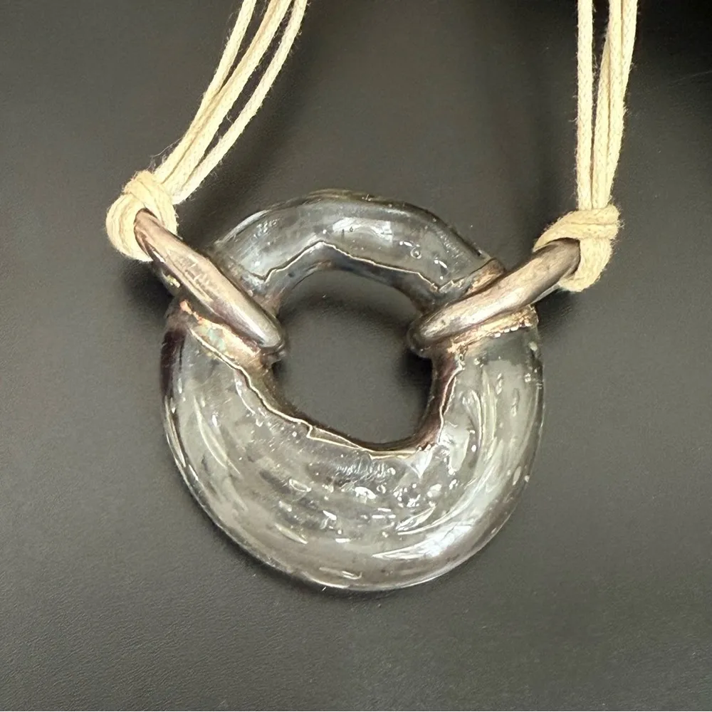 Vintage Sterling Handcrafted Glass Donut O - Image 4