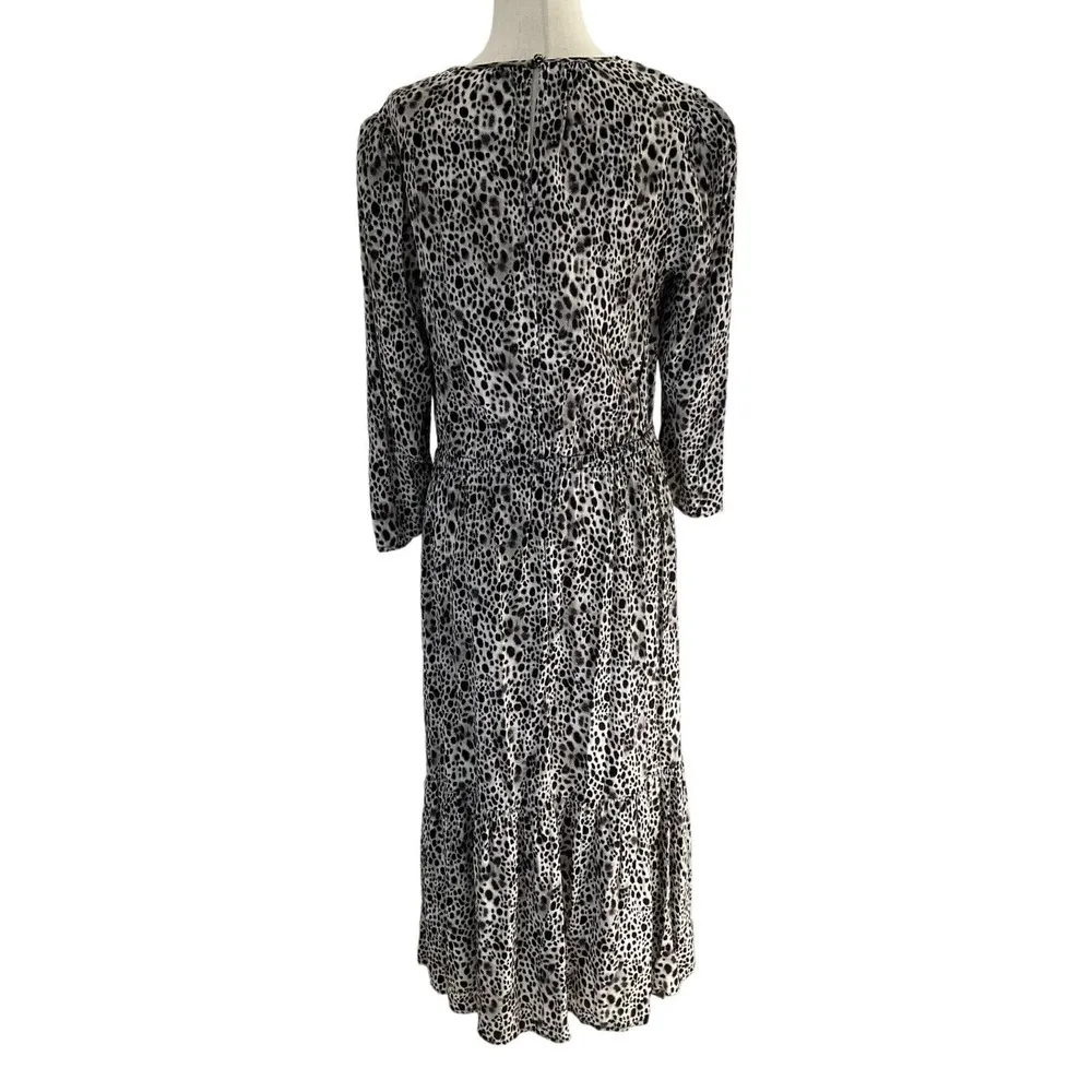 A New Day Women Size Medium Maxi Dress Animal Print 3/4 Sleeve (30-287) - Image 3
