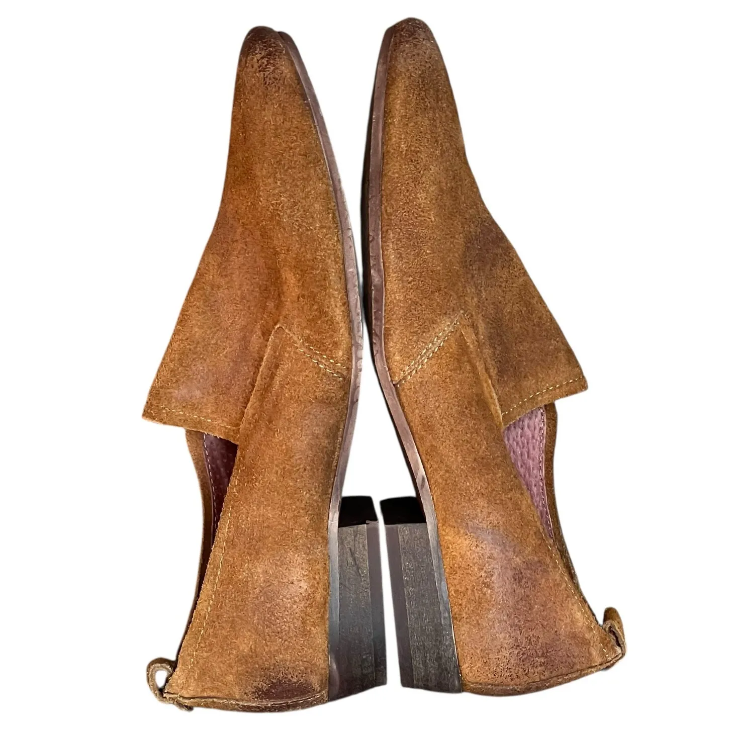 Seychelles Skein Loafer Shoes Women 9 Cognac Brown Nubuck Leather Modern Classic - Image 7