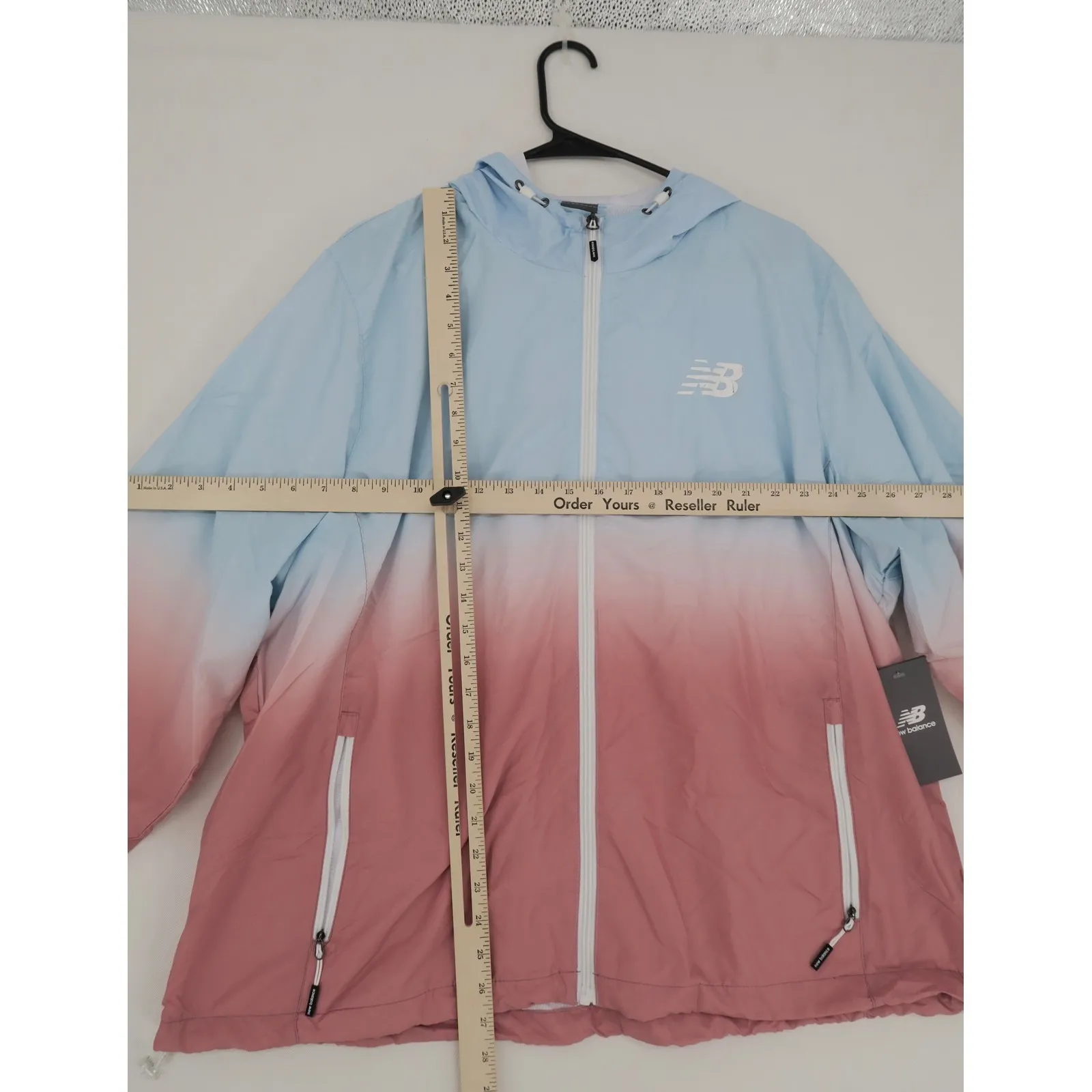 New Balance Women Colorblock Ombre Hooded Windbreaker Jacket Size 3X - Image 9