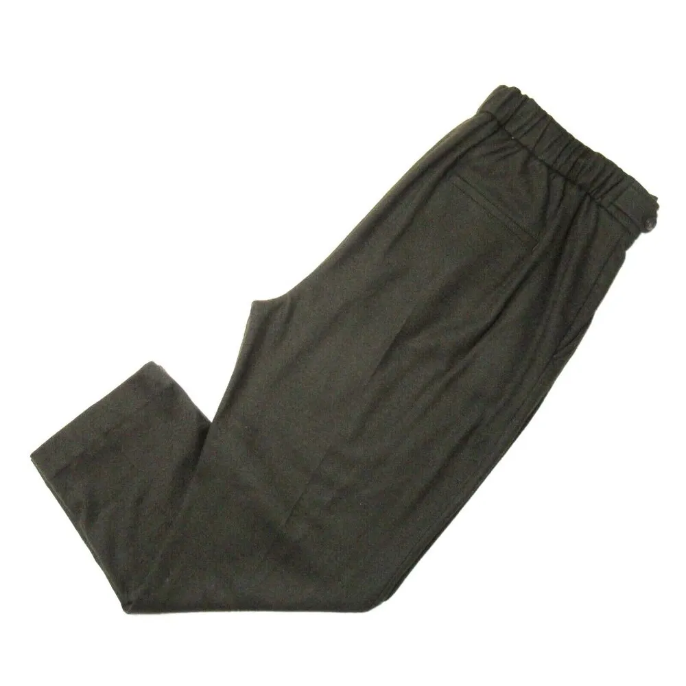 NWT Vince Pleated Cozy Pull-on in Olive Green Flannel Ankle Crop Pants L $325 - Image 6