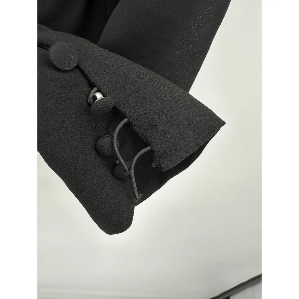 Abercrombie & Fitch Black Longsleeve Sweetheart Button Through Top Women Size S - Image 7