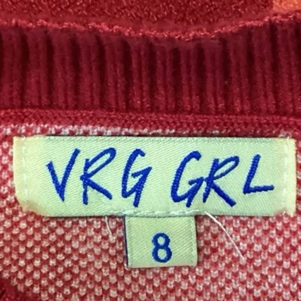 VRG GRL Multicolor Abstract Print Oversized Mock Neck Long Sleeve Sweater Size 8 - Image 3