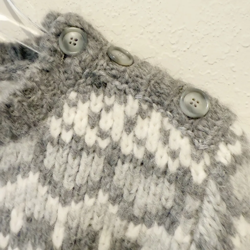 LOVESHACKFANCY Alpaca Wool Heart Fringe Sleeve Sweater Preppy Knit‎ - Image 2