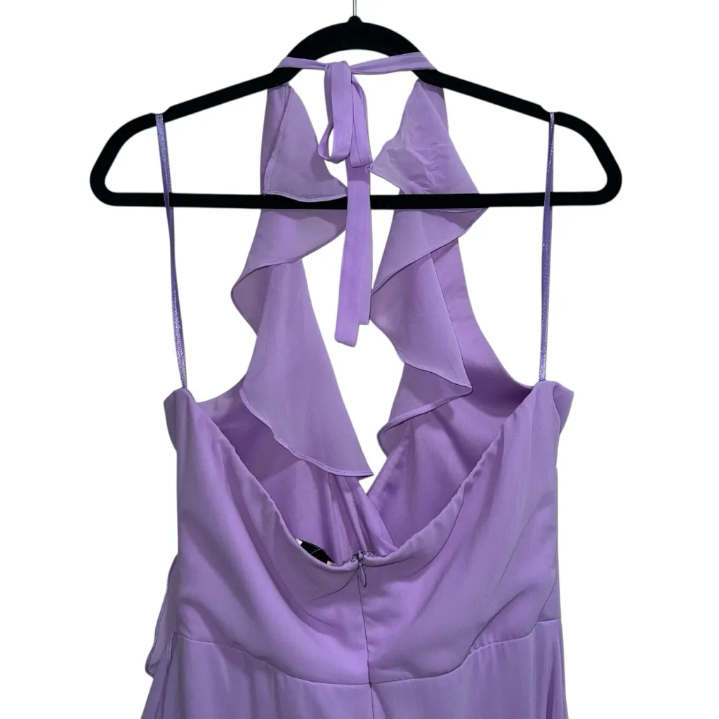 NEW NWT YAURA X REVOLVE Itunu Ruffle Halter Maxi Gown In Lilac Light Purple - Image 7